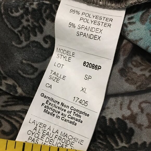 Vintage Canadian Conrad C Paisley Damask Ruffled Top - Picture 10 of 16